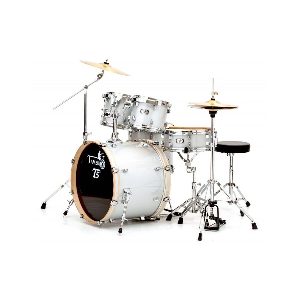 tamburo acoustic drum kits silver sparkle tamburo t5 master 5 piece acoustic drums kit#color_silver-sparkle