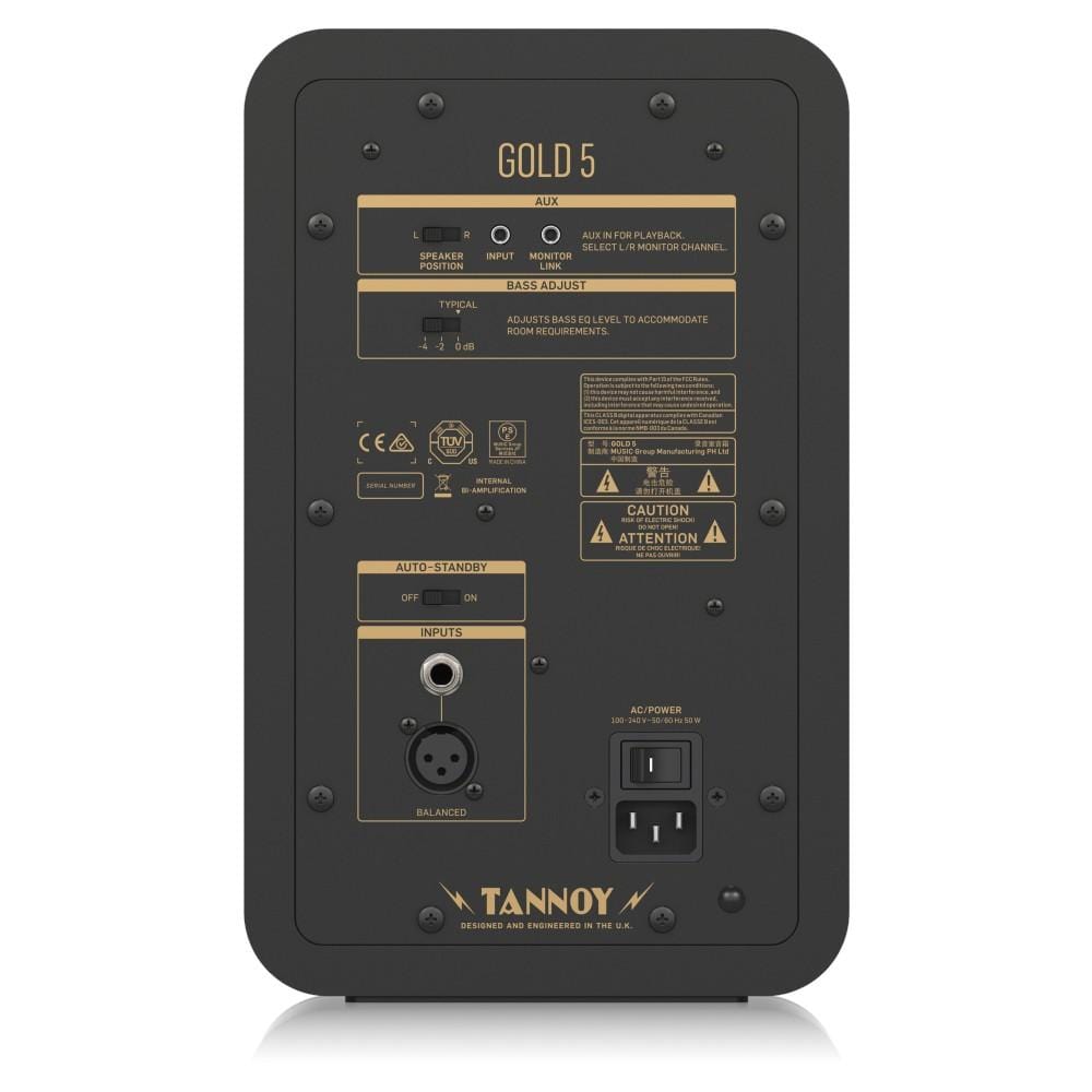 tannoy monitor speakers tannoy gold 5 premium 200 watt bi amplified nearfield studio reference monitor