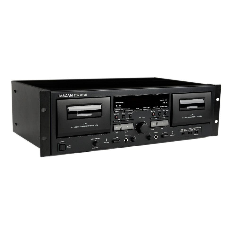 tascam audio components tascam 202mk7 rackmount usb dual cassette deck