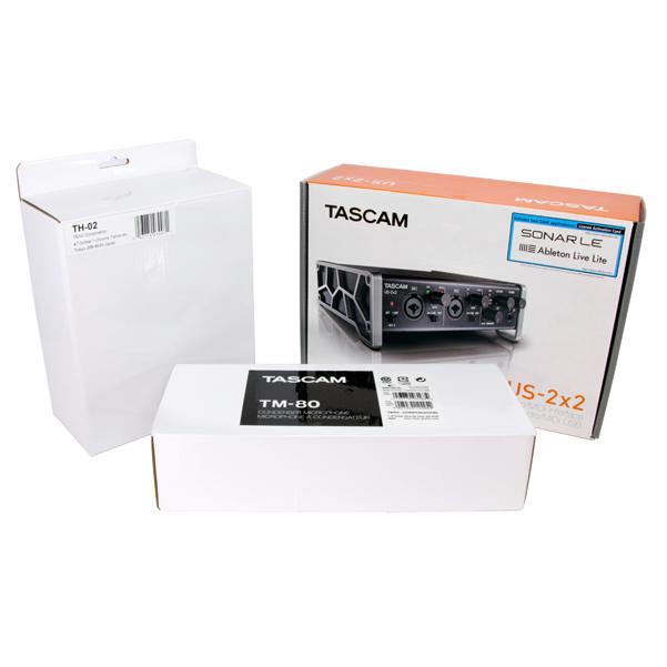 tascam audio interfaces tascam us 2x2 trackpack 2-in-2-out usb audio interface recording package