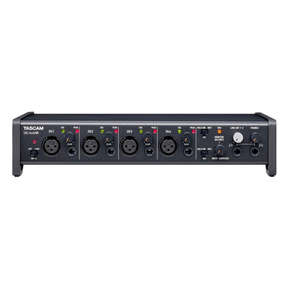 tascam audio interfaces tascam us-4x4hr 4in-4out high resolution versatile usb audio interface