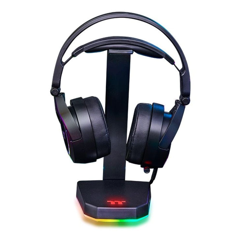 thermaltake gaming headphones thermaltake e1 rgb gaming headset stand- black