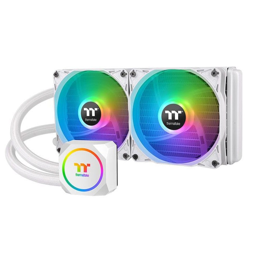 thermaltake liquid cooling systems thermaltake th240 argb sync snow edition aio liquid cooler- 240mm white