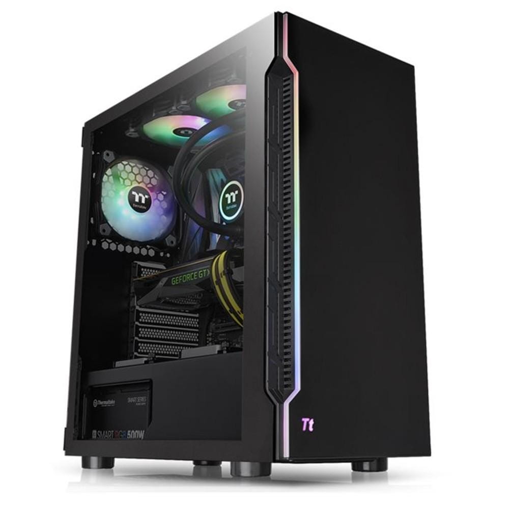 thermaltake pc cabinets black thermaltake h200 tg rgb atx mid tower computer chassis