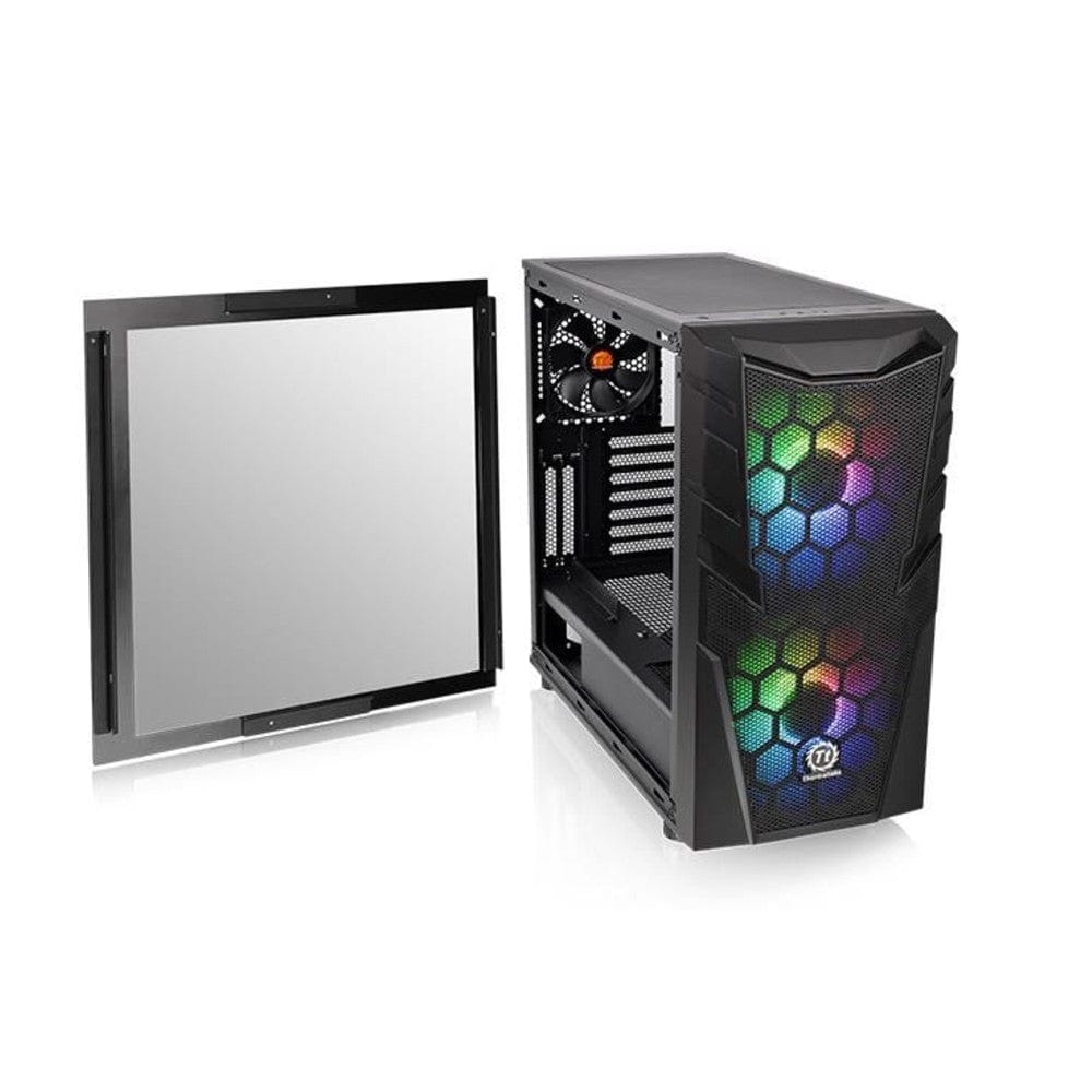 thermaltake pc cabinets thermaltake commander c 32 dual 200mm argb fans tempered glass atx mid tower computer chassis