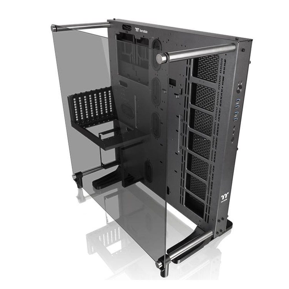 thermaltake pc cabinets thermaltake core p5 tempered glass ti edition atx wall mount computer chassis