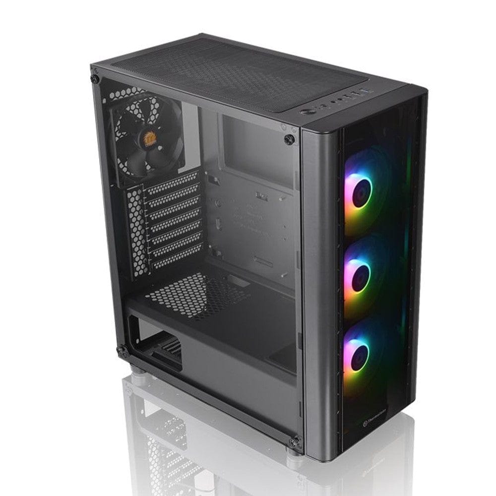 thermaltake pc cabinets thermaltake v250 tg argb mid-tower computer chassis- black