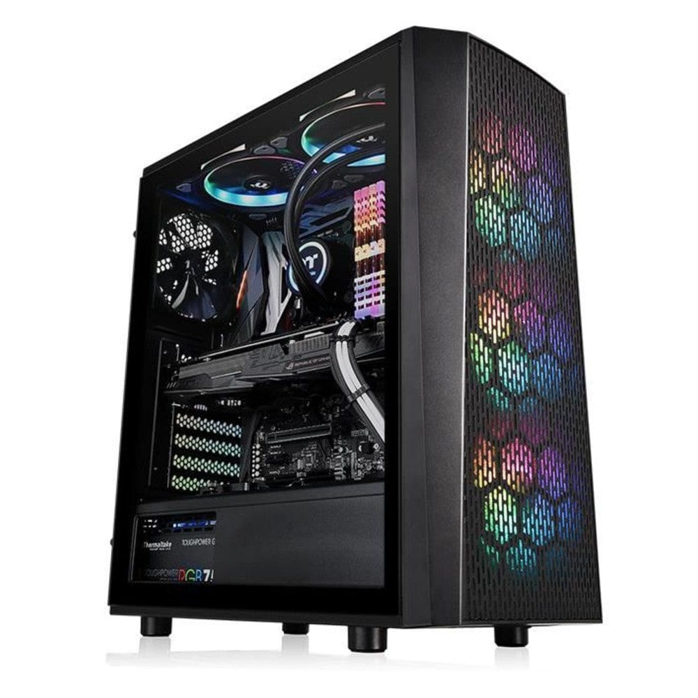 thermaltake pc cabinets thermaltake versa j24 tempered glass argb edition mid tower computer chassis