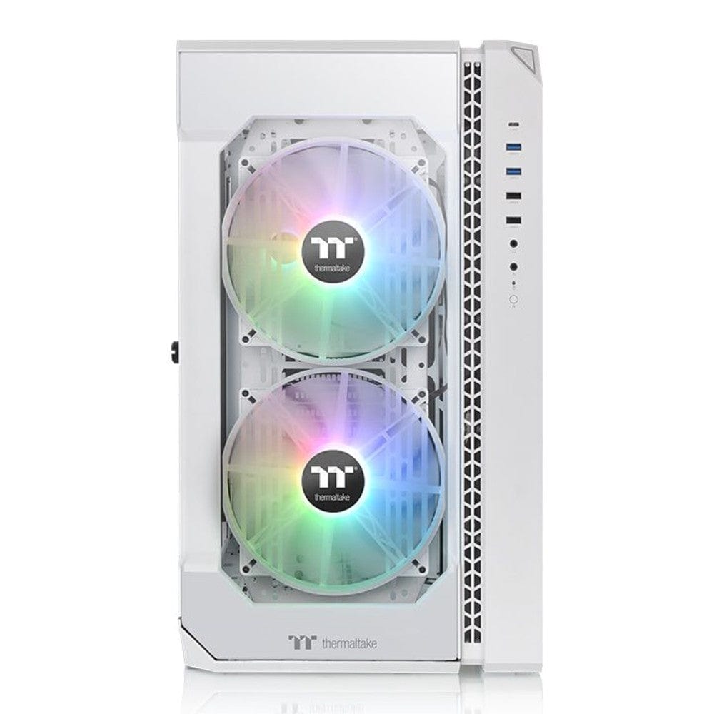 thermaltake pc cabinets thermaltake view 51 tempered glass snow argb edition full tower computer chassis