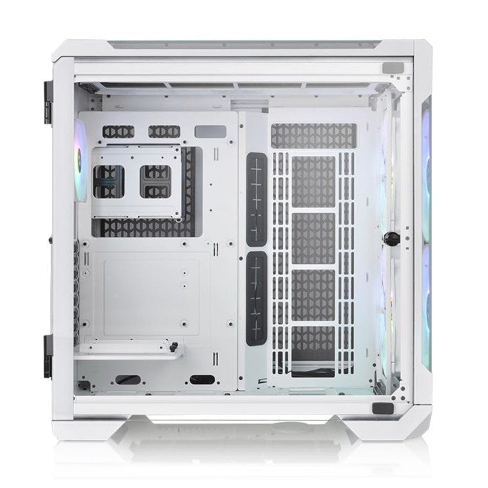 thermaltake pc cabinets thermaltake view 51 tempered glass snow argb edition full tower computer chassis