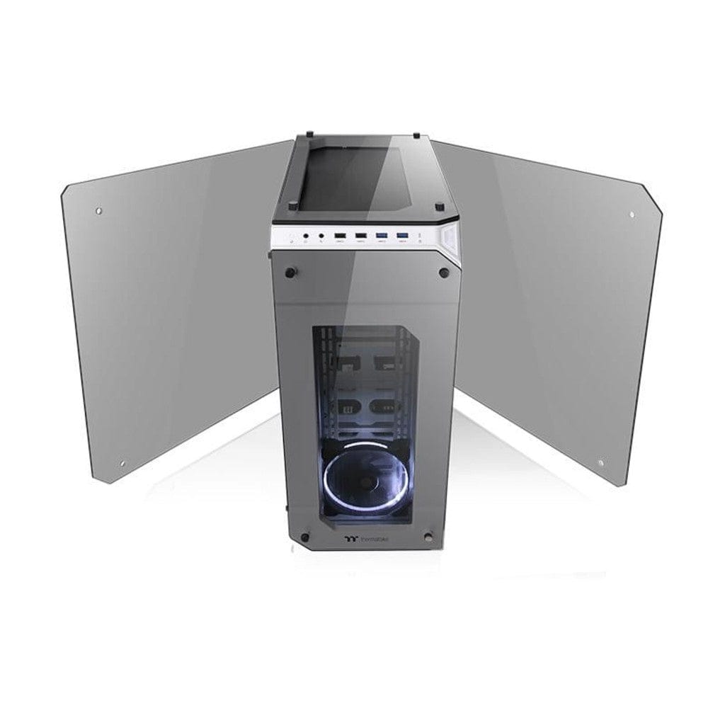 thermaltake pc cabinets thermaltake view 71 tempered glass snow edition full tower computer chassis