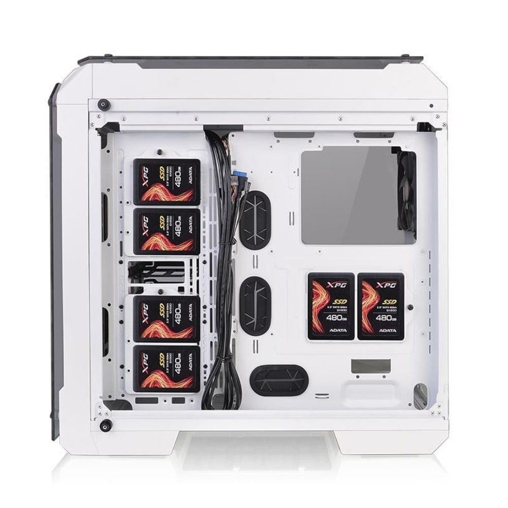 thermaltake pc cabinets thermaltake view 71 tempered glass snow edition full tower computer chassis