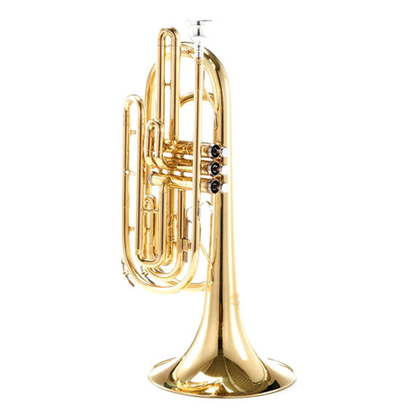thomann baritones thomann mb-30 bb marching bariton horn - clear lacquer