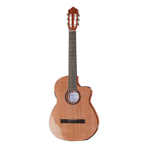 thomann classical guitars thomann classic fusion 1c cw slim cutaway classical guitar - natural high polish