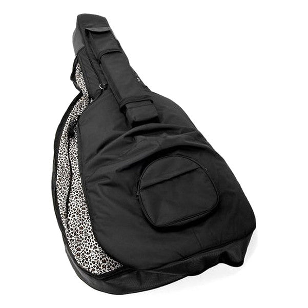 thomann double bass cases and gigbags thomann 3/4 double bass bag - black with leopard print