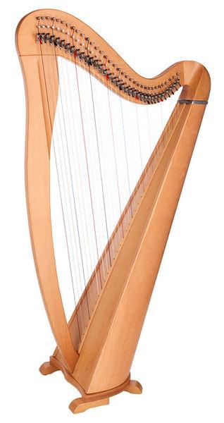 thomann harps thomann roundback harp beechwood 34