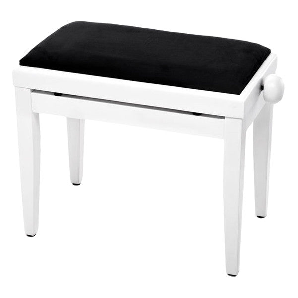 thomann piano benches white matte thomann kb-45 piano bench - black velour upholstery #color_white-matte