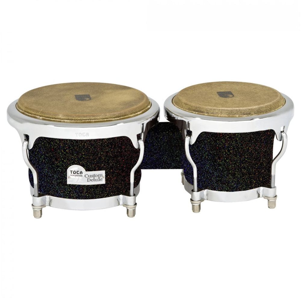 toca bongos black sparkle toca percussion 4600 series custom deluxe wood bongos