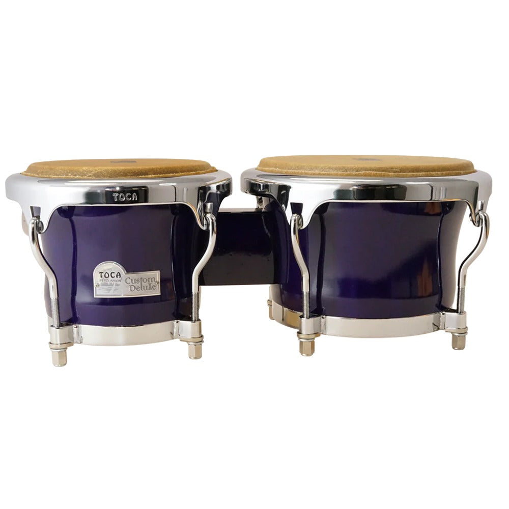 Toca Bongos Transparent Purple Toca Percussion 4600 Series Custom Deluxe Wood Bongos