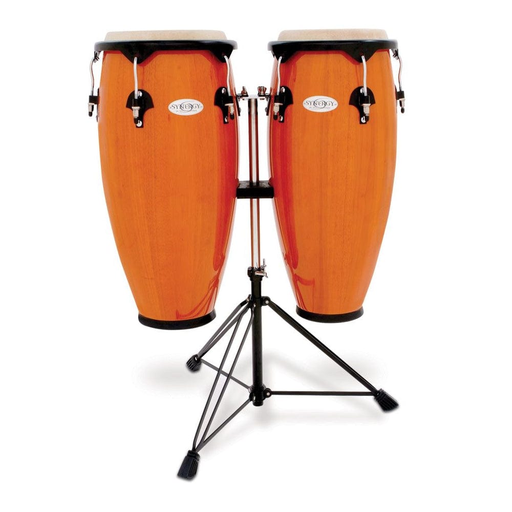 toca congas amber wood finish toca percussion synergy series wood conga set with stand