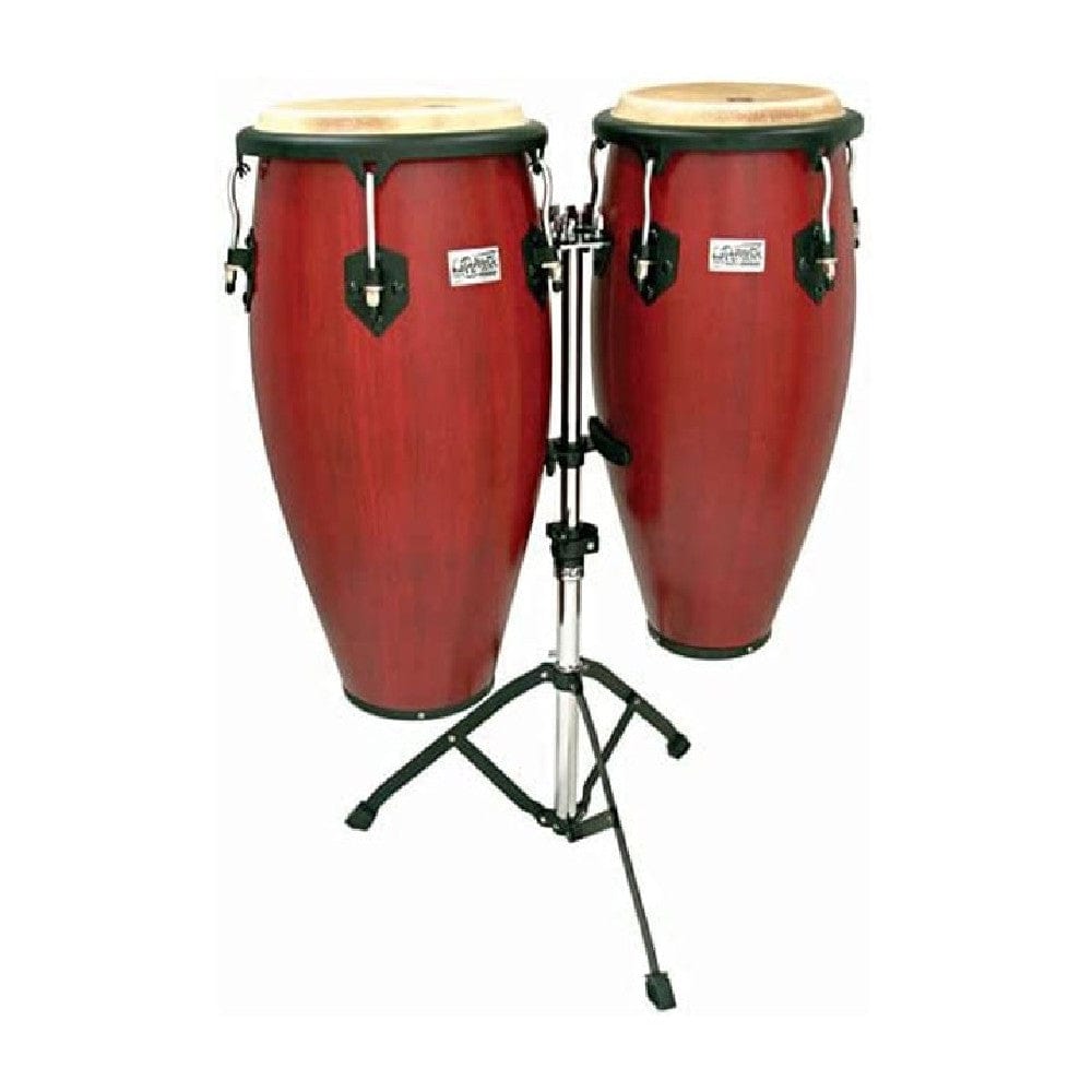 toca congas cherry toca percussion players series wood conga set with double stand #finish_cherry