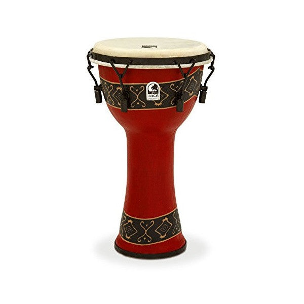 toca djembes toca freestyle mechanically tuned 10-inch djembe - bali red finish