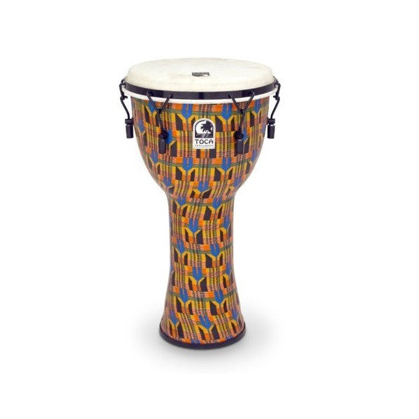toca djembes toca freestyle mechanically tuned 10-inch djembe - kente cloth