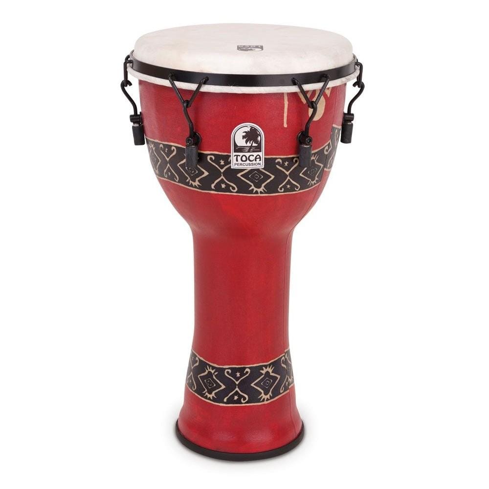 toca djembes toca sfdmx-12rp 12 inch freestyle mechanically tuned djembe - red