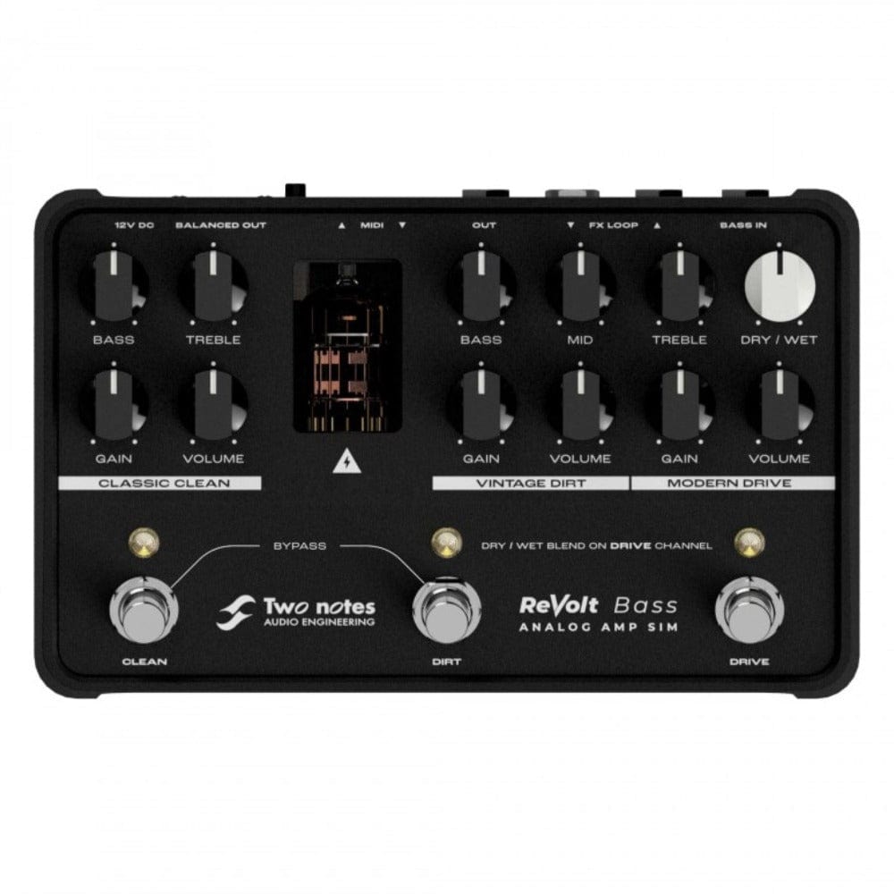 two notes effect pedals two notes revolt bass analog simulator pedal