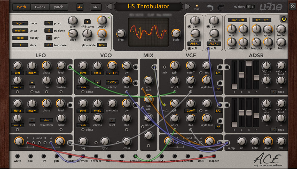 u-he Software Virtual Instruments u-He Ace Semi-Modular Synthesizer