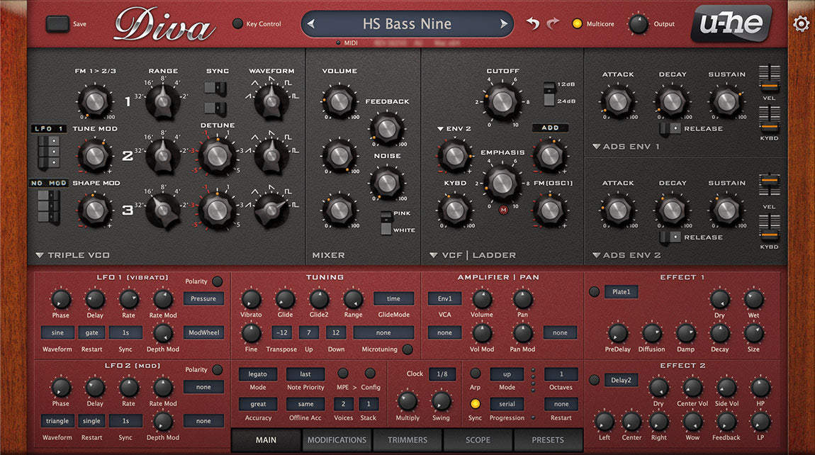 u-he Software Virtual Instruments u-He Diva Analog Synthesizer – Professional Audio Software & Plugin