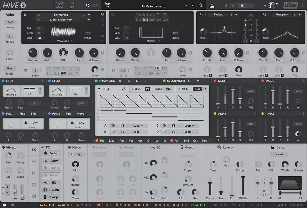 u-he Software Virtual Instruments u-He Hive 2 Modular Synthesizer