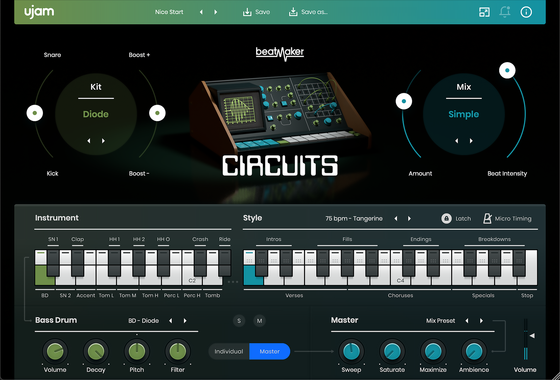 Ujam Virtual Instruments UJAM CIRCUITS: Drum Machine