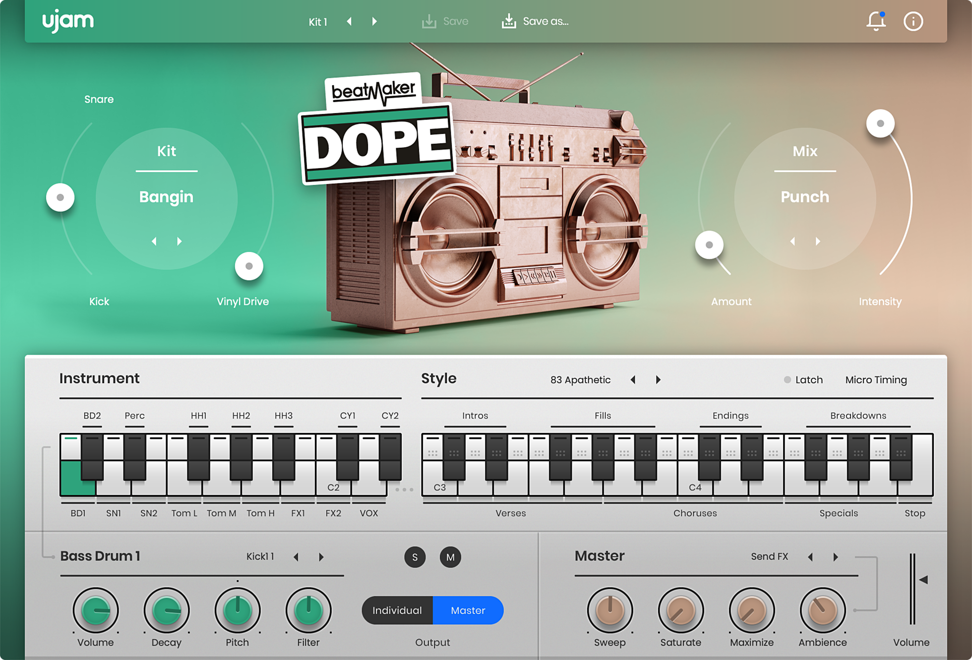Ujam Virtual Instruments UJAM DOPE 2: Drum Machine