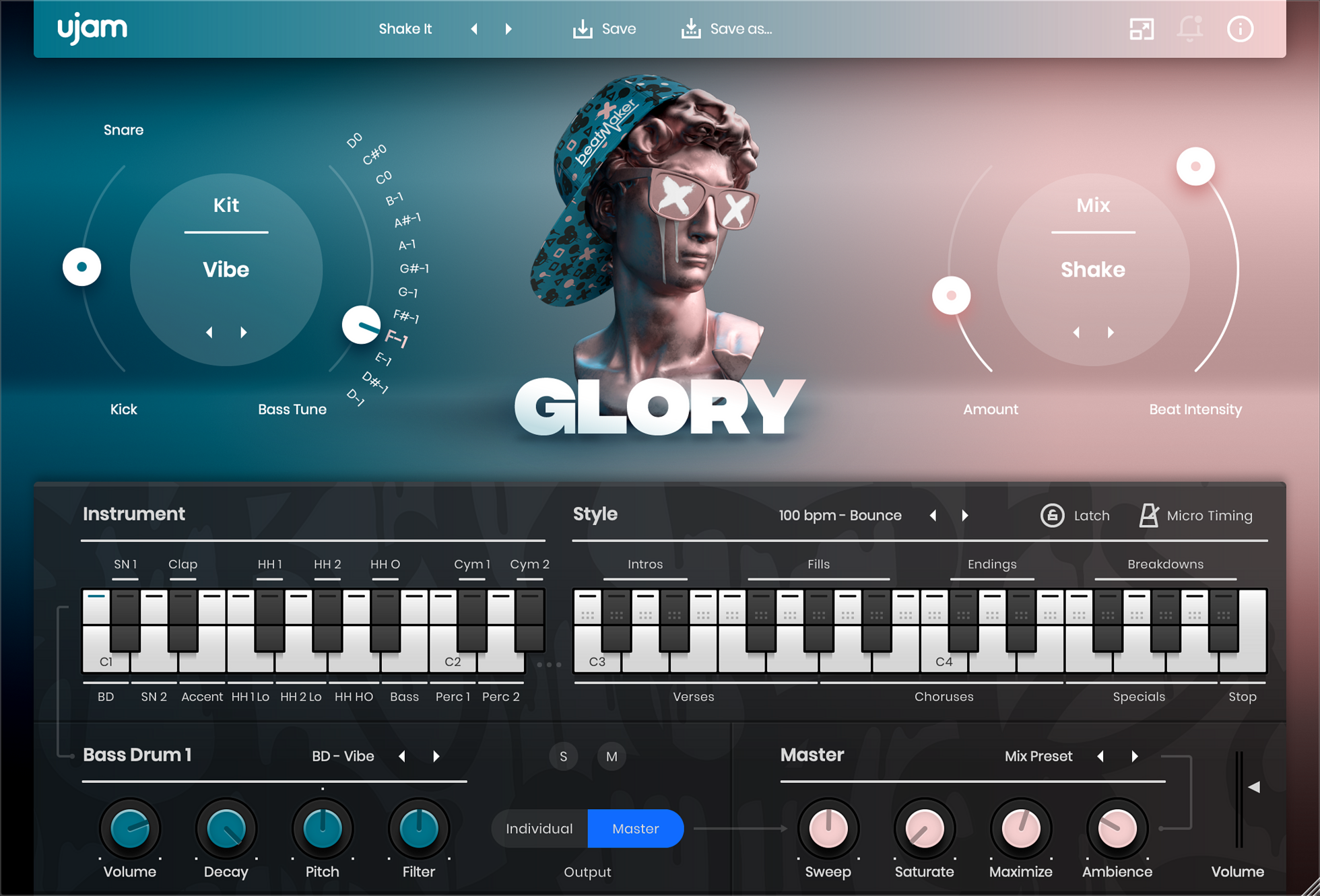 Ujam Virtual Instruments UJAM GLORY: Drum Machine