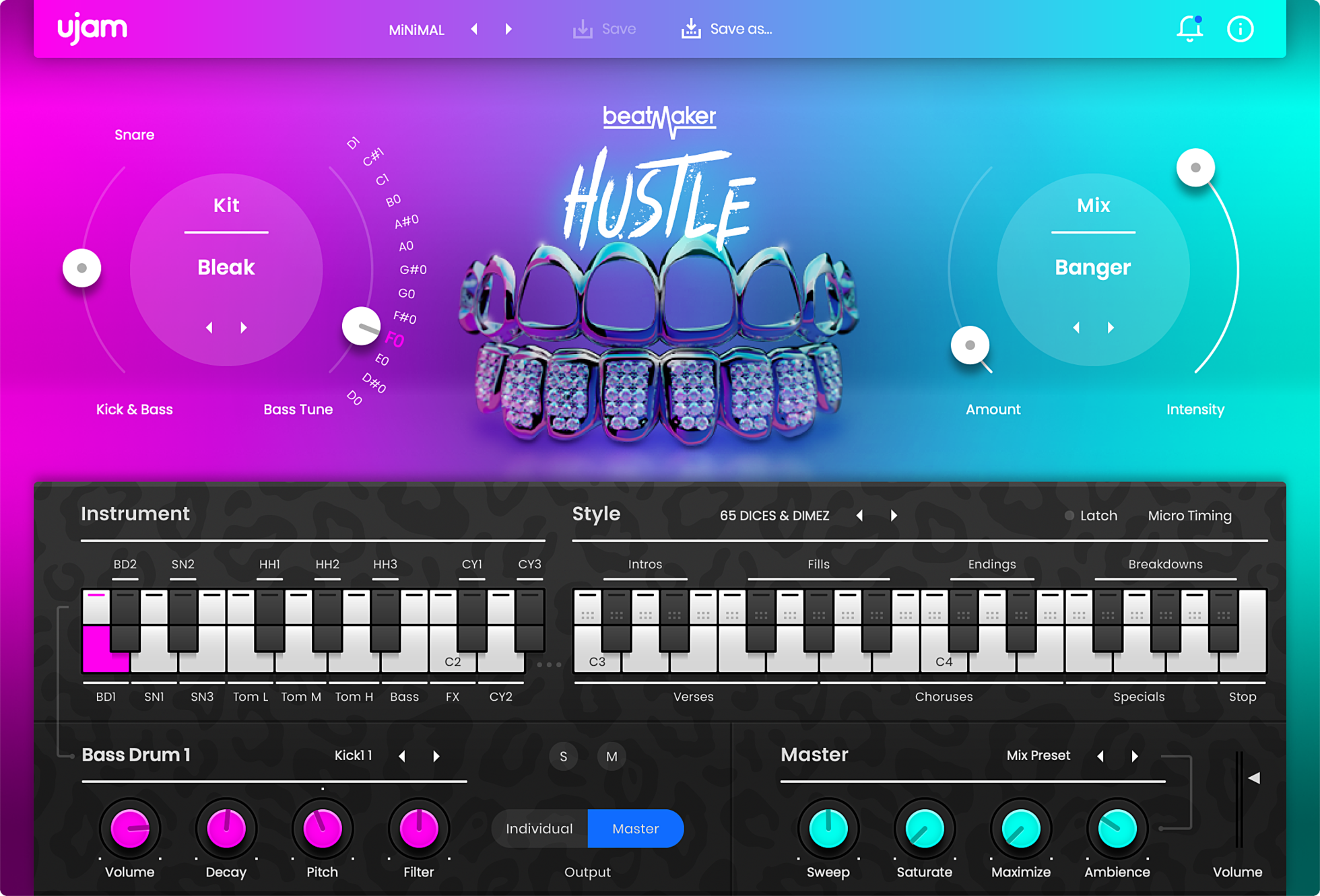 Ujam Virtual Instruments UJAM HUSTLE 2: Drum Machine