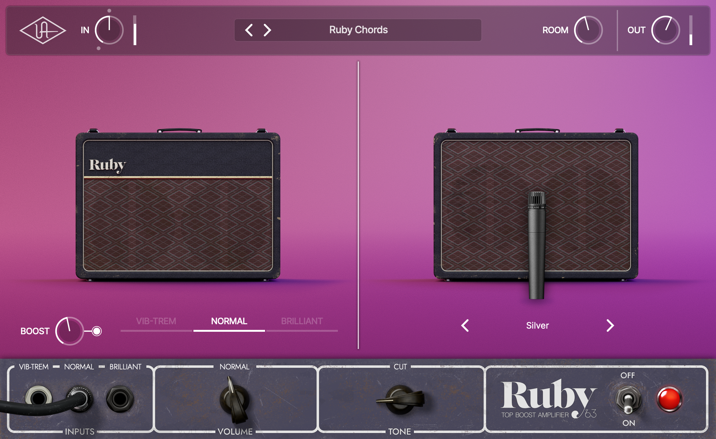 UNIVERSAL AUDIO Virtual Instruments UAD Ruby '63 Top Boost Amplifier Plug-in