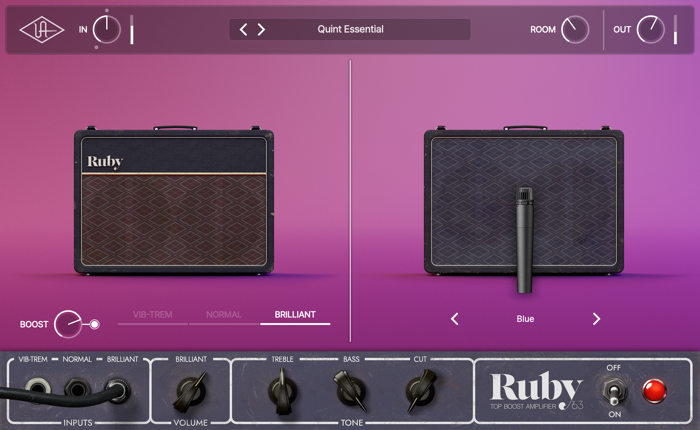 UNIVERSAL AUDIO Virtual Instruments UAD Ruby '63 Top Boost Amplifier Plug-in