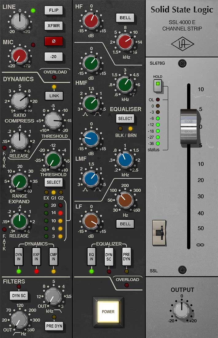 UNIVERSAL AUDIO Virtual Instruments UAD SSL 4000 E Channel Strip Audio Plug-in