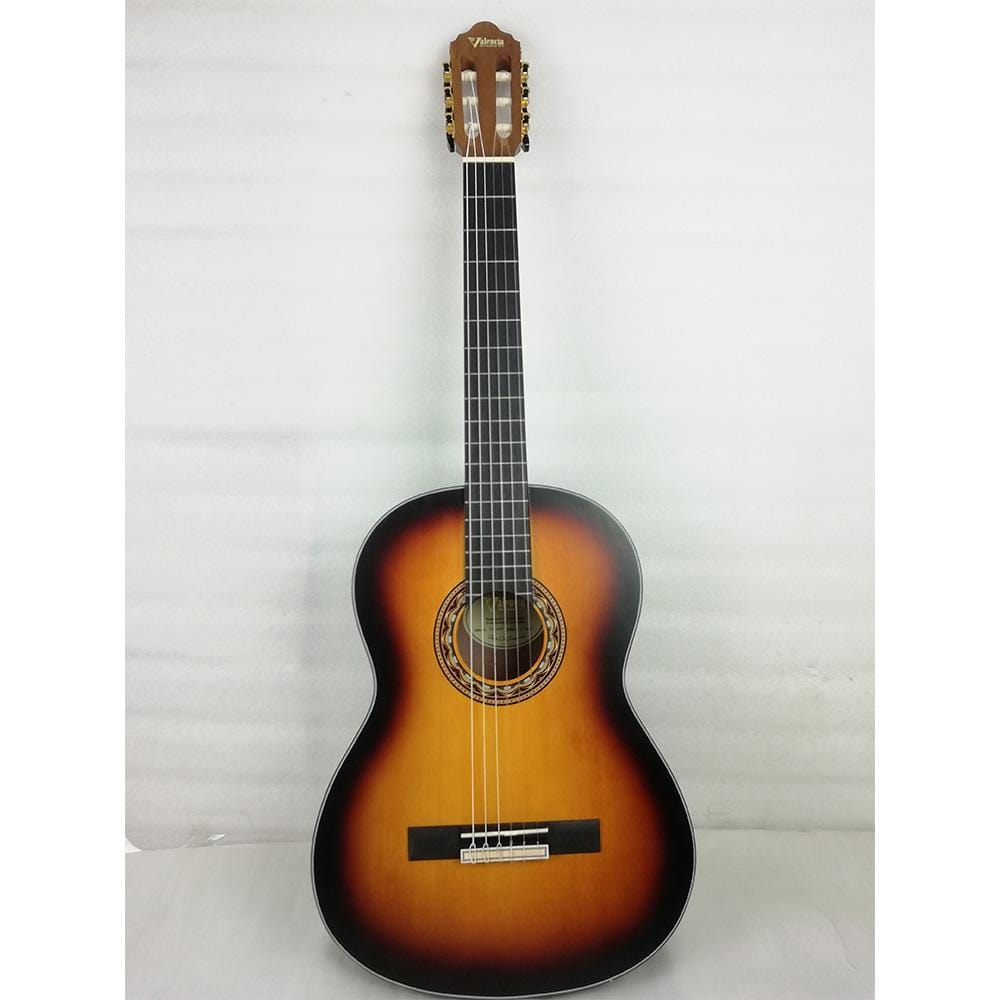 valencia classical guitars 202101667738 valencia vc304asbt-sb classical guitar satin finish- antique sunburst - open box b stock