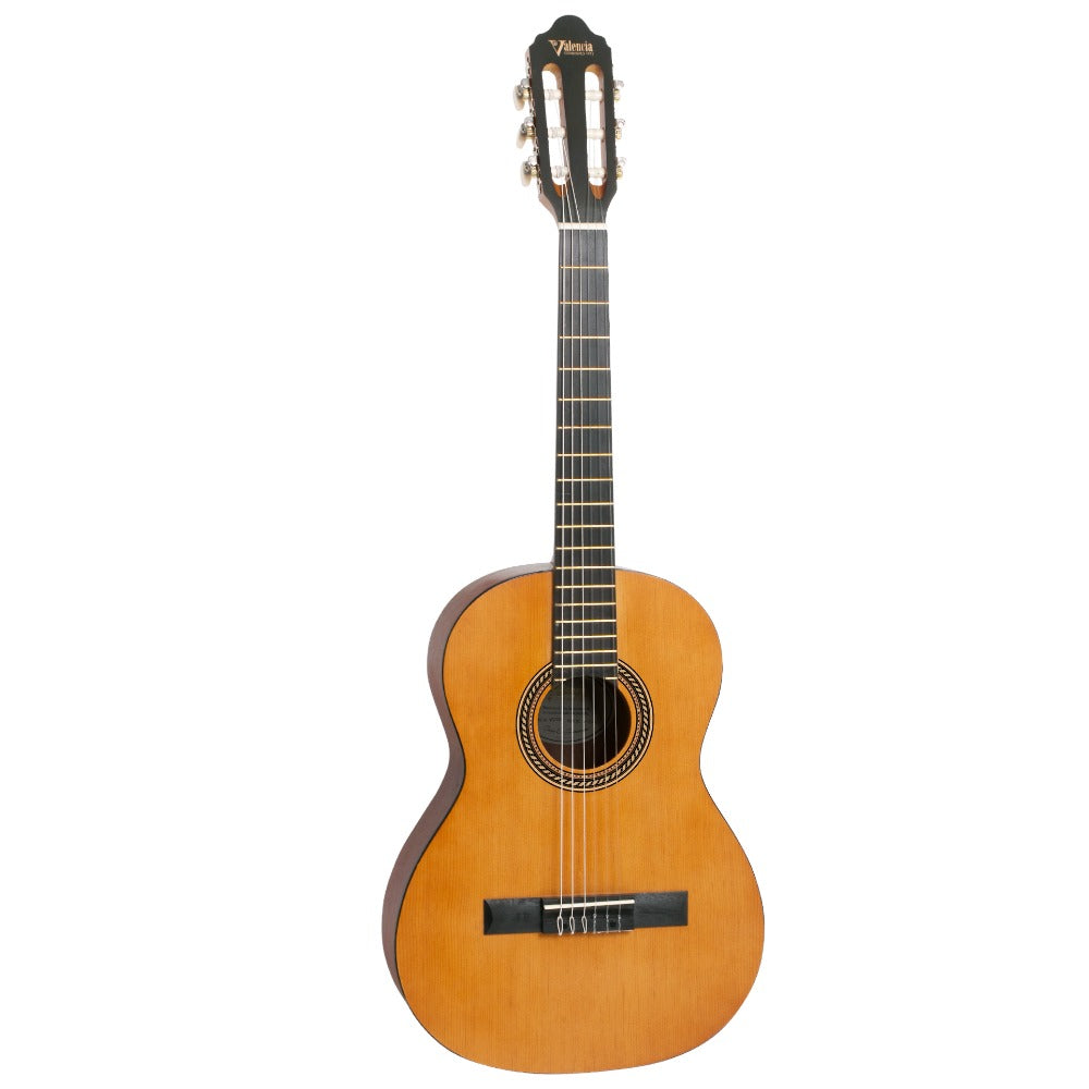 Valencia Classical Guitars Antique Natural Valenica VC203H Hybrid 3/4 Sized Classical Guitar