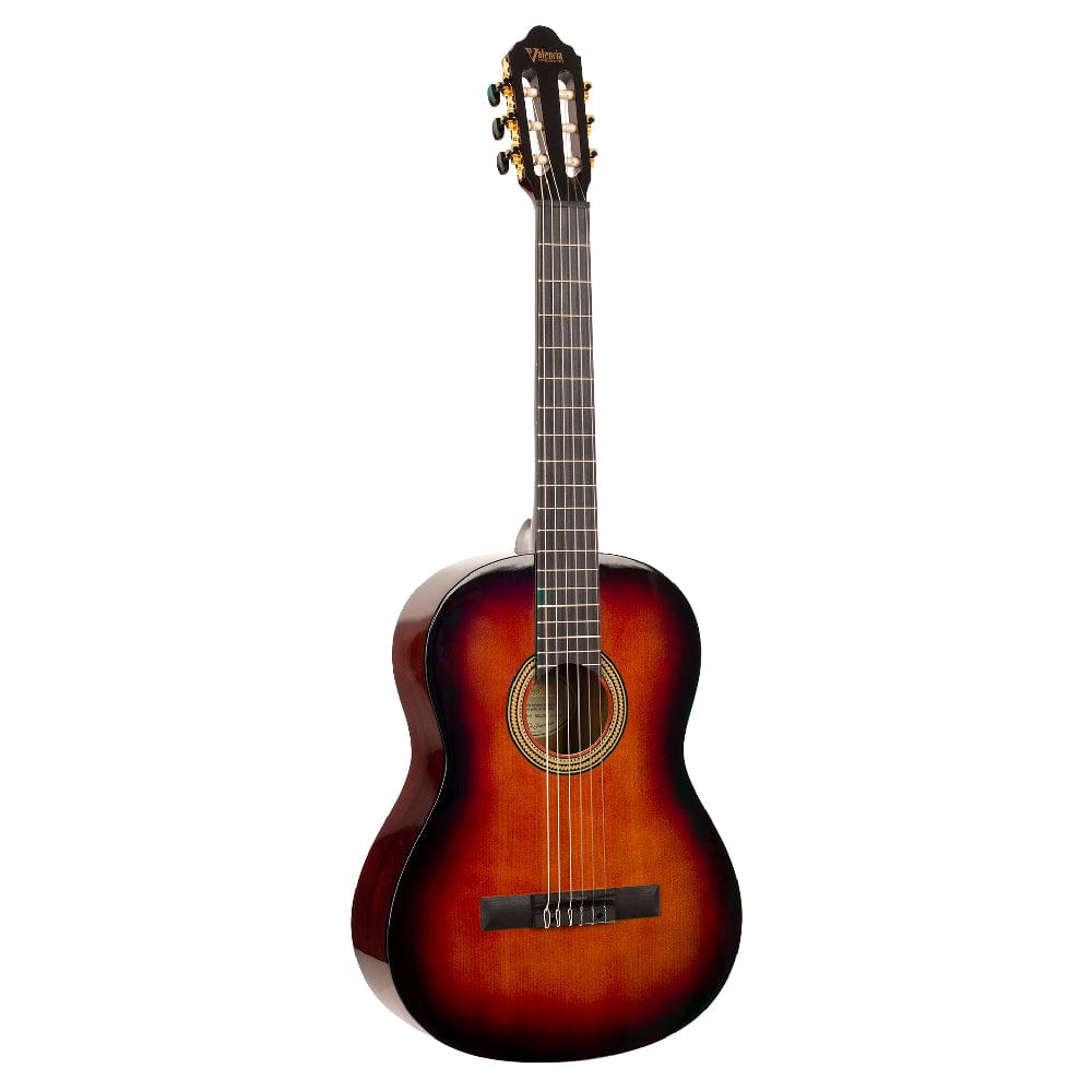 valencia classical guitars classic sunburst valencia vc264 4/4 size high gloss classical guitar