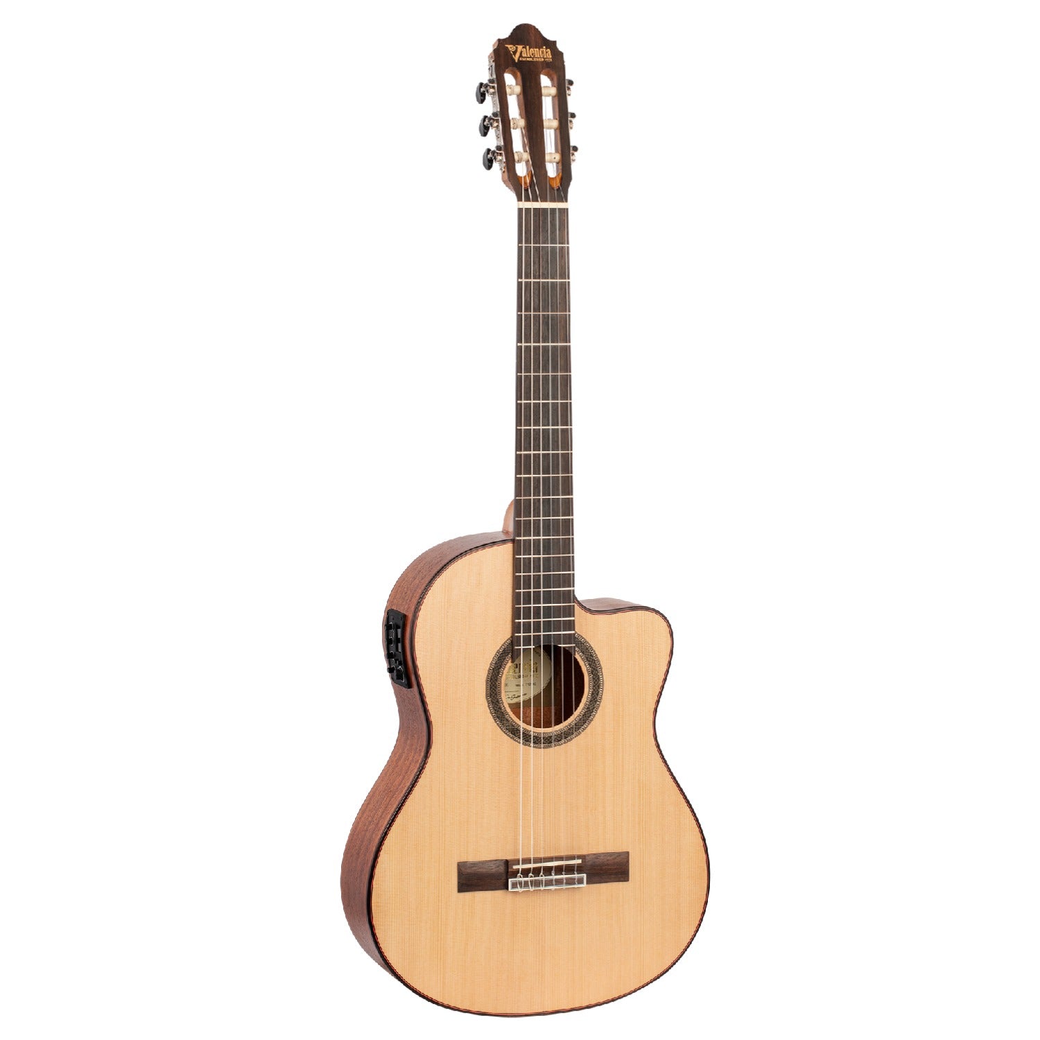 Valencia Classical Guitars Natural Valencia VC704CE 6 String Semi Classical Guitar