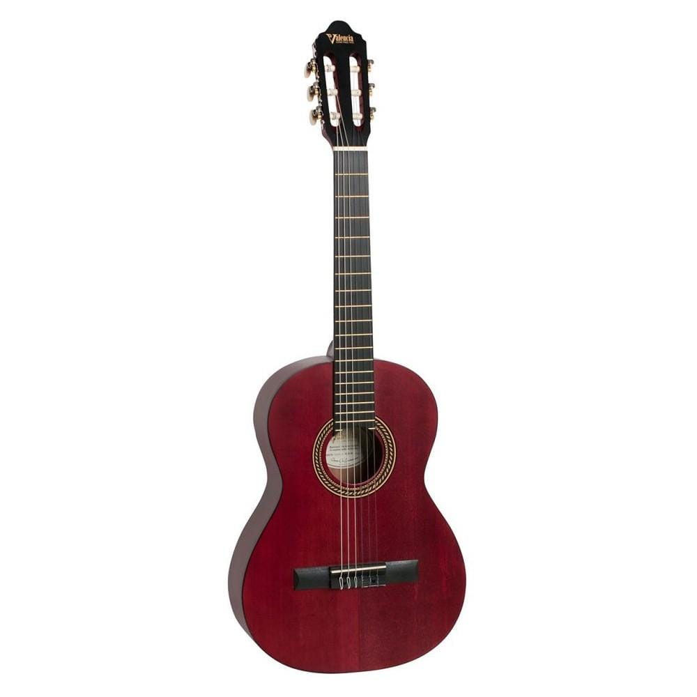 valencia classical guitars transparent wine red valencia vc204 4/4 full size classical guitar with truss rod #color_transparent-wine-red