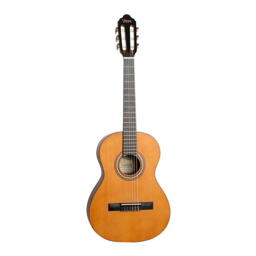 valencia classical guitars valencia vc202 1/2 size transparent satin finish classical guitar - antique natural