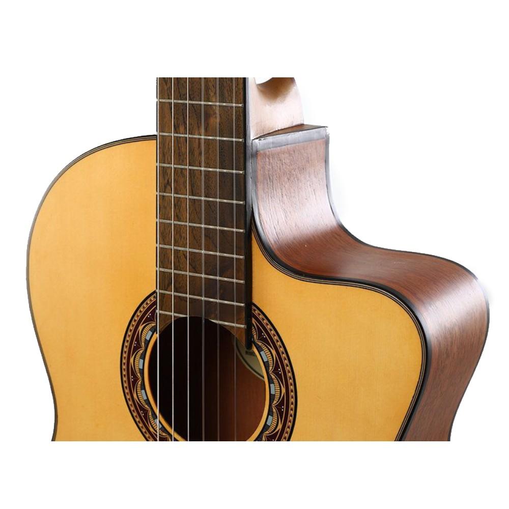 valencia classical guitars valencia vc304cet 4/4 size 300 series cutaway semi acoustic classical guitar with truss rod