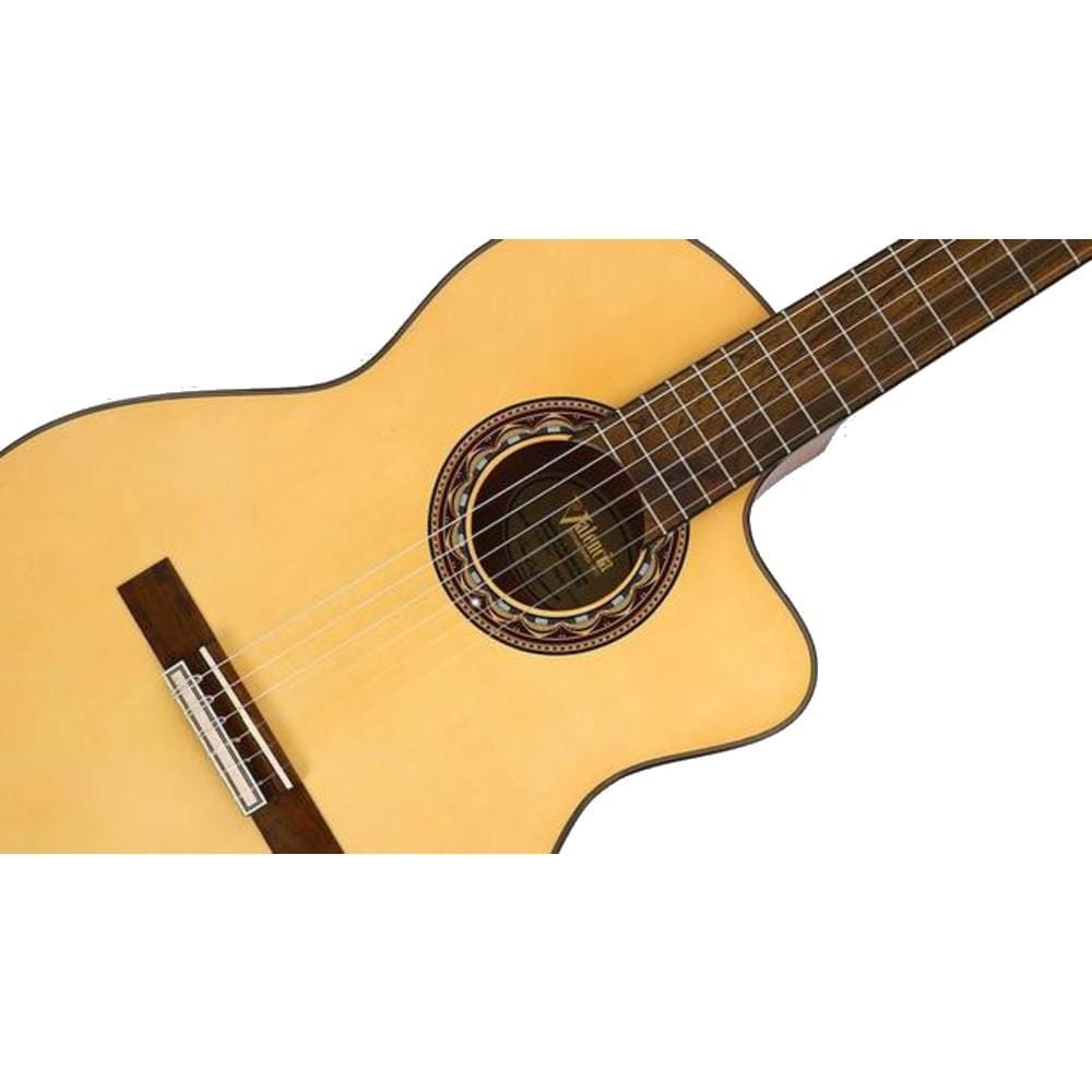 valencia classical guitars valencia vc304cet 4/4 size 300 series cutaway semi acoustic classical guitar with truss rod