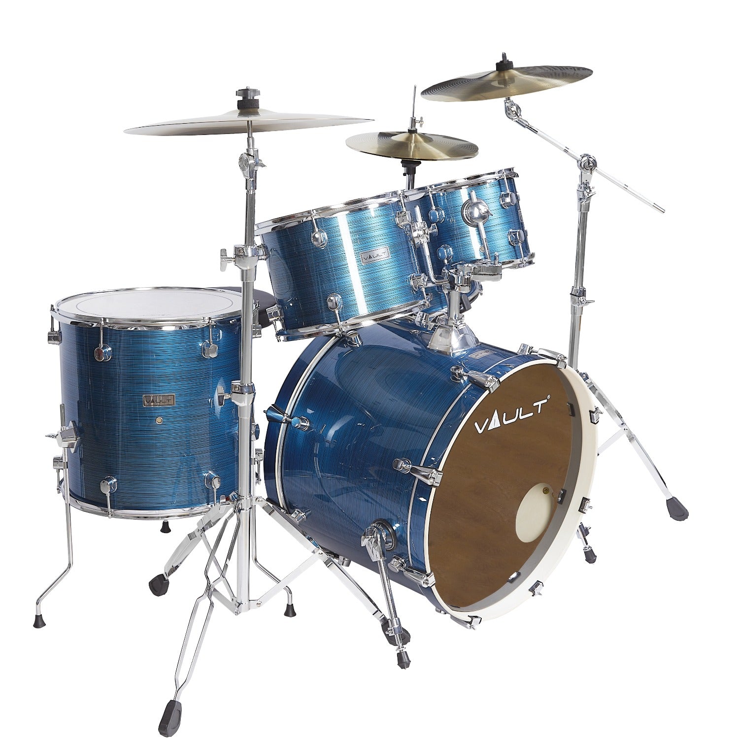 Vault Acoustic Drum Kits Vault Groover Plus 5-Piece Acoustic Drum Kit with Hardware, Cymbals & Throne