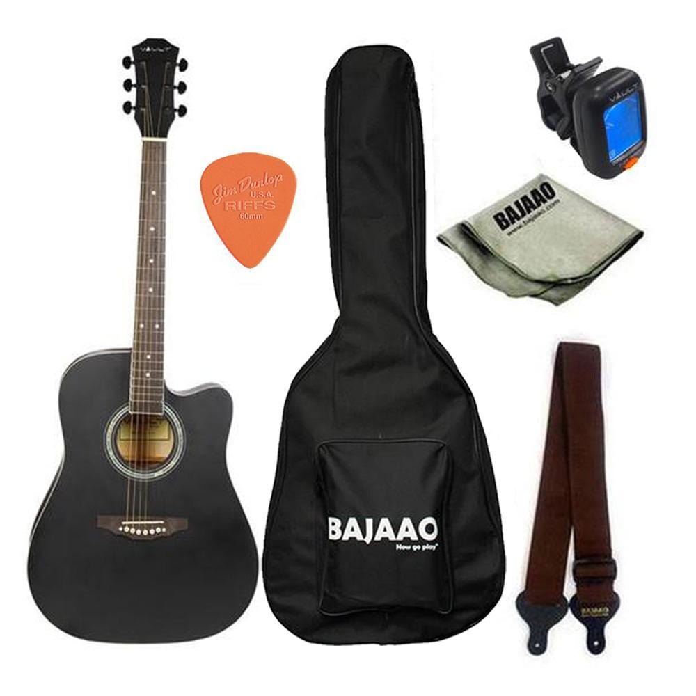 vault acoustic guitar bundles black vault ed-10c 41 inch cutaway standard acoustic guitar bundle #color_black