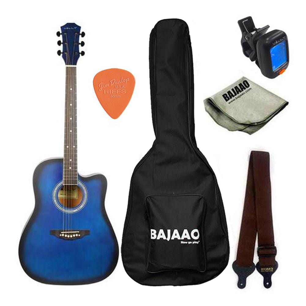 vault acoustic guitar bundles blue vault ed-10c 41 inch cutaway standard acoustic guitar bundle #color_blue